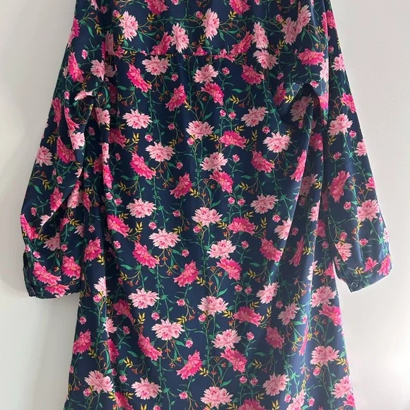 Old Navy Blue and Pink Dress with Vibrant Floral Design - Picture 3 of 8